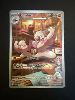Pokemon TCG Gurdurr Full Art 126/086 Black Bolt. Illustration Rare NM - Image 1