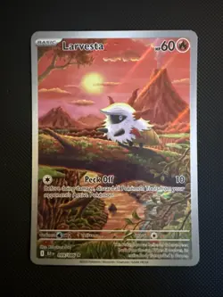 Pokemon TCG Larvesta 099/086 Sv: Black Bolt Illustration Rare Full Art Holo - Image 1