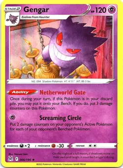 Gengar 066/196 Holo Rare Lost Origin Pokemon Holo Near Mint - Image 1