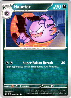 Haunter 103/162 Common Temporal Forces Pokemon Near Mint - Image 1