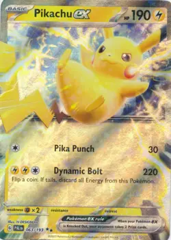 1x Pikachu ex - 063/193 - Double Rare NM-Mint Pokemon SV02 - Paldea Evolved - Image 1
