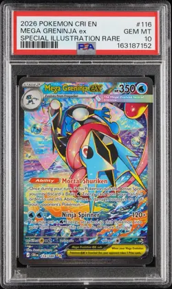 Pokemon TCG Mega Greninja ex 116/086 Chaos Rising SIR Holo PSA 10 EN - Image 1