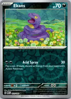 Ekans 023/165 Common 151 Pokemon Reverse Holo Near Mint - Image 1