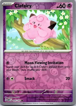 Clefairy 035/165 Common 151 Pokemon Reverse Holo Near Mint - Image 1