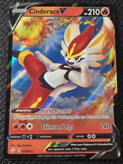 Cinderace V | Shining Fates | 018/072 NM | Ultra Rare | Pokemon TCG - Image 1