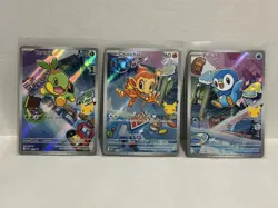 Pokemon First Partner Illustration Rare Turtwig Chimchar Piplup 30th Anniversary - Image 1
