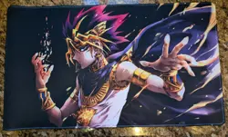 Yu-Gi-Oh! CCG Playmat - Black TCG Playmat - YuGiOh Magician CCG Card Mat 24x14 - Image 1