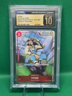 🔥💥2025 One Piece Starter Deck 21 Usopp Alternate Art #002 CGC 10🔥 - Image 1