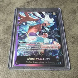 Bandai One Piece CCG Monkey.D.Luffy OP09-061 Leader Alt Art Holo EN Purple 5K - Image 1