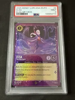 2025 DISNEY LORCANA EN P3-PROMO ELSA GIFT BOX #6 ELSA - THE FIFTH SPIRIT PSA 9 - Image 1