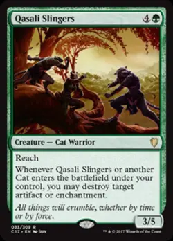 MTG English Qasali Slingers NM Normal Commander 2017 - Image 1