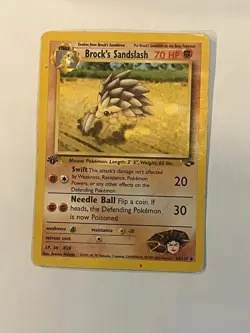 1st Edition Brock's Sandslash Gym Challenge 36/132 Pokemon Card WOTC - Image 1