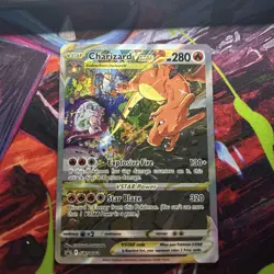 Pokemon TCG Charizard VSTAR SWSH262 Holo Black Star Promo Card Heavily Played - Image 1
