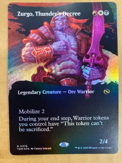 MTG 1x FOIL BORDERLESS Zurgo Thunder's Decree 376 Tarkir Dragonstorm Magic x1 NM - Image 1