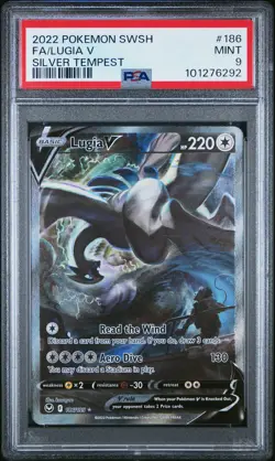 2022 POKEMON SWORD & SHIELD SILVER TEMPEST #186 FULL ART/LUGIA V PSA 9 - Image 1