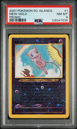 2001 POKEMON SOUTHERN ISLANDS PROMO #1 MEW-HOLO PSA 8 Rare Vintage WOTC SWIRL 🌀 - Image 1