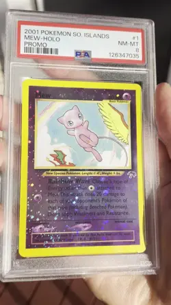 2001 POKEMON SOUTHERN ISLANDS PROMO #1 MEW-HOLO PSA 8 Rare Vintage WOTC SWIRL 🌀 - Image 2