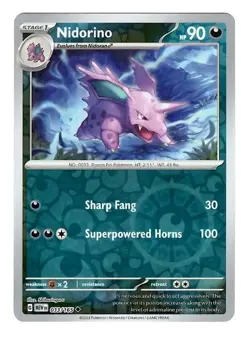 Nidorino 033/165 - SV: 151 - Reverse Holo - Pokemon TCG - NM - Image 1