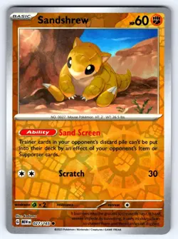 Sandshrew 027/165 - SV: 151 - Reverse Holo - Pokemon TCG - NM - Image 1