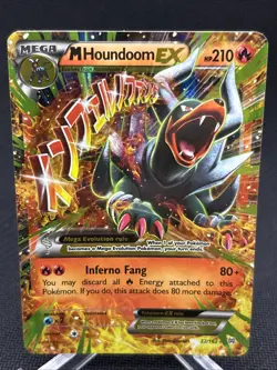 Mega M HOUNDOOM EX 22/162 XY BREAKthrough HOLO FULL ART Pokemon - Image 1