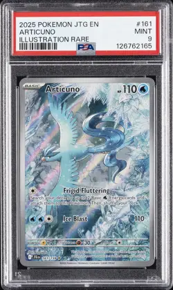 2025 POKEMON JTG EN-JOURNEY TOGETHER ILLUSTRATION RARE #161 ARTICUNO PSA 9 - Image 1