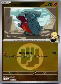 Cynthia's Gible Energy Symbol 109/217 Ascended Heroes Pokemon Reverse Holo NM - Image 1