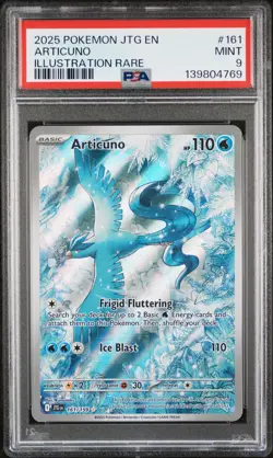 2025 POKEMON JTG EN-JOURNEY TOGETHER ILLUSTRATION RARE #161 ARTICUNO PSA 9 - Image 1