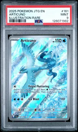 2025 POKEMON JTG EN-JOURNEY TOGETHER ILLUSTRATION RARE #161 ARTICUNO PSA 9 - Image 1
