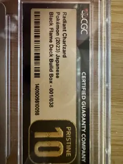 Pokemon 2023 TCG Radiant Charizard Black Flame Deck 001/038 JP CGC 10 Pristine - Image 2