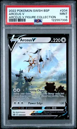 2022 POKEMON SWSH BLACK STAR PROMO ARCEUS V FIGURE COLL #204 ARCEUS V PSA 9 - Image 1