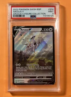 2022 Pokemon SWSH BLACK STAR PROMO Arceus Figure Collection #204 ARCEUS V PSA 9 - Image 1