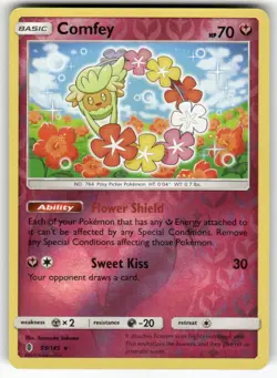 Comfey 93/145 Holo Holo Rare Guardians Rising Pokemon Reverse Holo Near Mint - Image 1