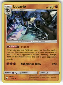 Lucario 71/147 Holo Rare Burning Shadows Pokemon Near Mint - Image 1