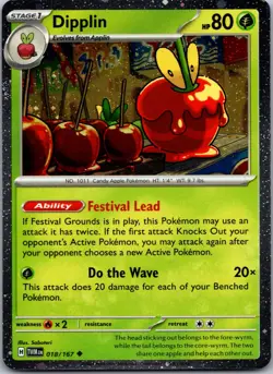 Dipplin 018/167 Uncommon Twilight Masquerade Pokemon Reverse Holo Near Mint - Image 1