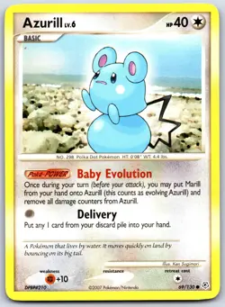 Azurill 69/130 Common Diamond & Pearl Pokemon Near Mint - Image 1