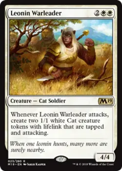 1 x Leonin Warleader - Core Set 2019 - Light Play - MTG - Image 1