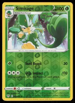 Simisage #007/189 Reverse Holo 2020 Pokemon Darkness Ablaze LP - Image 1