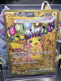 Pikachu EX 247/191 Secret Gold Full Art Rare Pokemon Surging Sparks GEM MINT! - Image 2