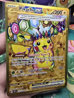 Pikachu EX 247/191 Secret Gold Full Art Rare Pokemon Surging Sparks GEM MINT! - Image 3