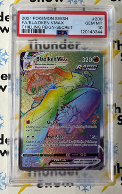⚡❄ 2021 Pokemon SWSH Chilling Reign #200 Blaziken Vmax Secret Rare PSA 10 - Image 1