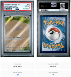 PSA10 2023 Pokemon Paldea Evolved Paldean Wooper Illustration Rare 221/193 - Image 1