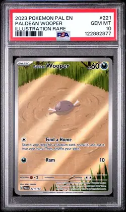 2023 POKEMON EN PALDEA EVOLVED ILLUSTRATION RARE #221 PALDEAN WOOPER PSA 10 QR - Image 1