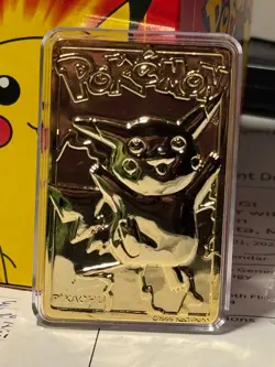 1999 Pikachu Pokemon #25 Trading Card 24K Gold Plated Ltd Edition Burger King - Image 1