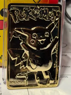 1999 Pikachu Pokemon #25 Trading Card 24K Gold Plated Ltd Edition Burger King - Image 2
