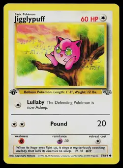 Pokemon Card Jungle Jigglypuff 54/64 Common 1st Edition - Image 1