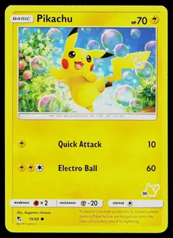 Pokemon Card Hidden Fates Pikachu 19/68 Common - Image 1