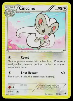 Pokemon Card Fates Collide Cinccino 88/124 Uncommon - Image 1