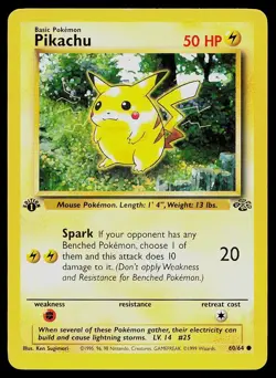 Pokemon Card Jungle Pikachu 60/64 Common 1st Edition - Image 1