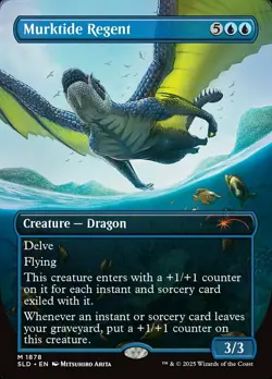 1x Murktide Regent ~~ Borderless (1878) - Foil NM-Mint, English Secret Lair MTG - Image 1