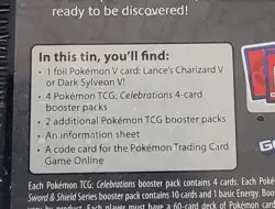 Pokemon 25th Anniversary Celebrations Tin Set: Lance's Charizard & Dark Sylveon - Image 4